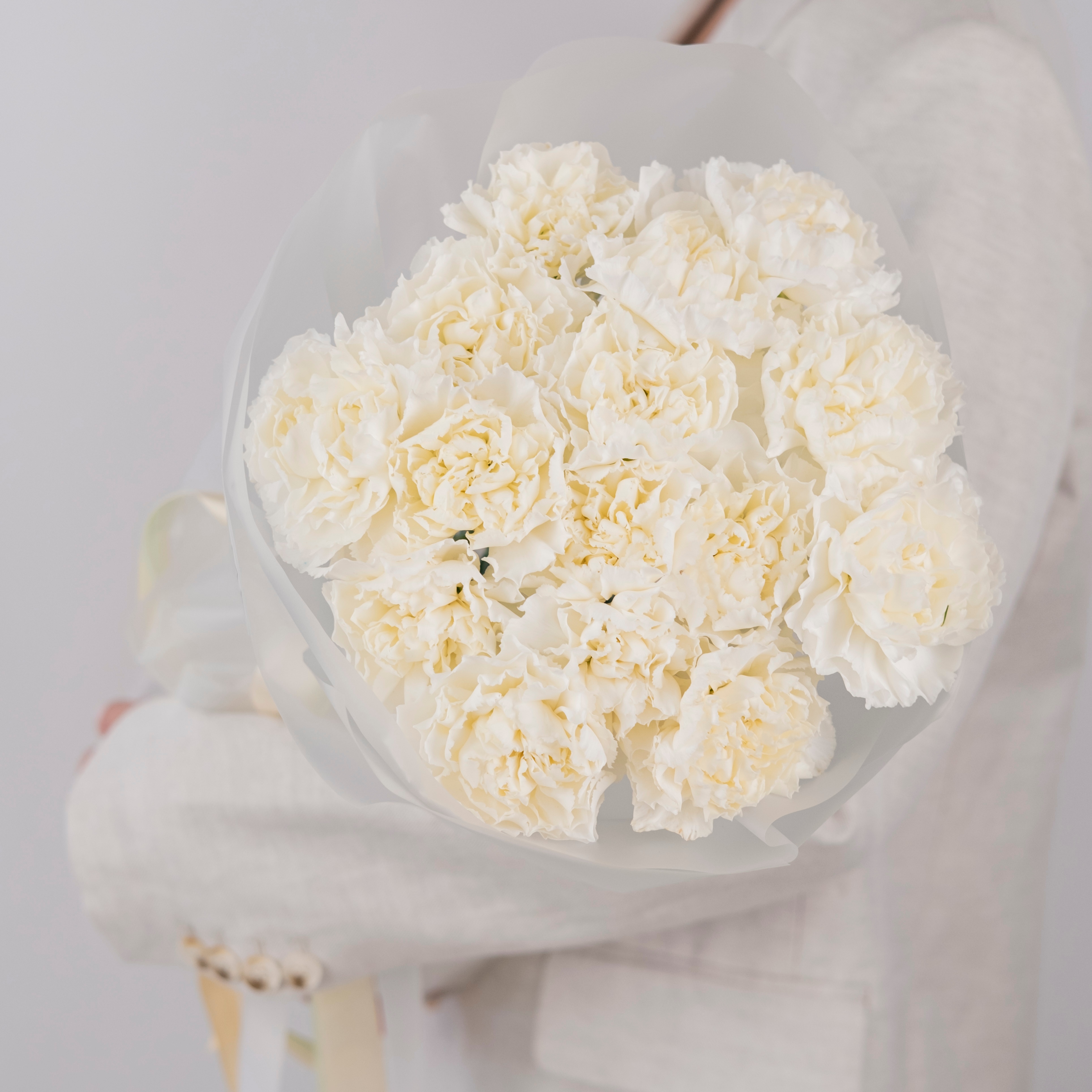 картинка Букет из 15 белых диантусов от магазина 